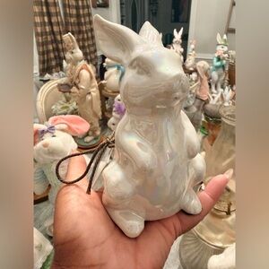 Iridescent Ceramic Bunny Figurine